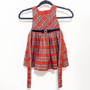 Jona Michelle Plaid Dress Girl's Size 2 Party Christmas Holiday Sleeveless Belt